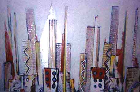 abstract city painting