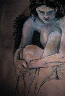 Nude Figure Drawing in pastel