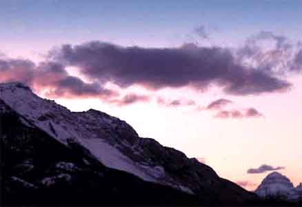 photo of Rocky mountains at dusk