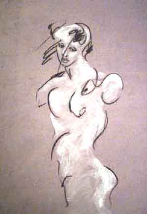 figurative drawing of a statue